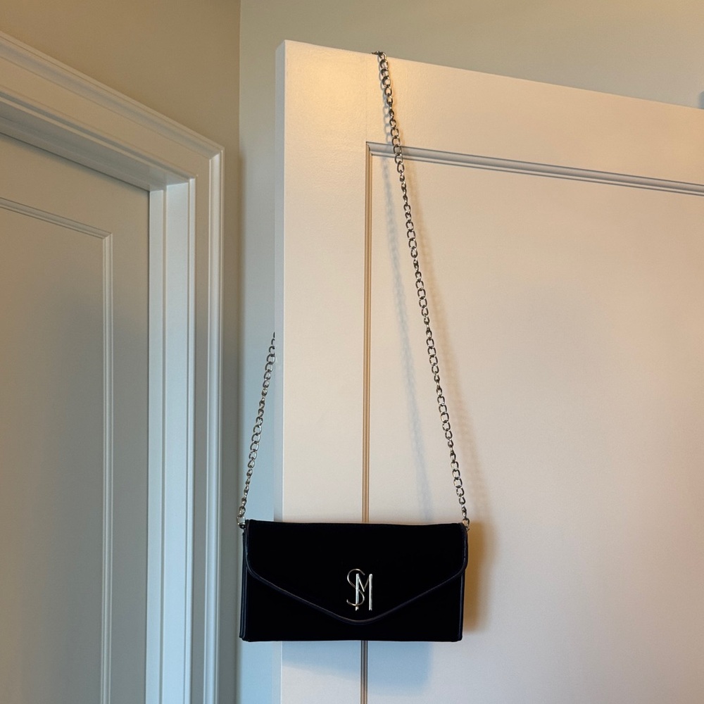 Steve Madden navy blue velvet clutch or shoulder bag (carry either way)